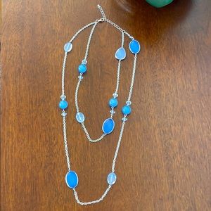 💜Lavender & Silver Necklace w/Translucent Shapes!